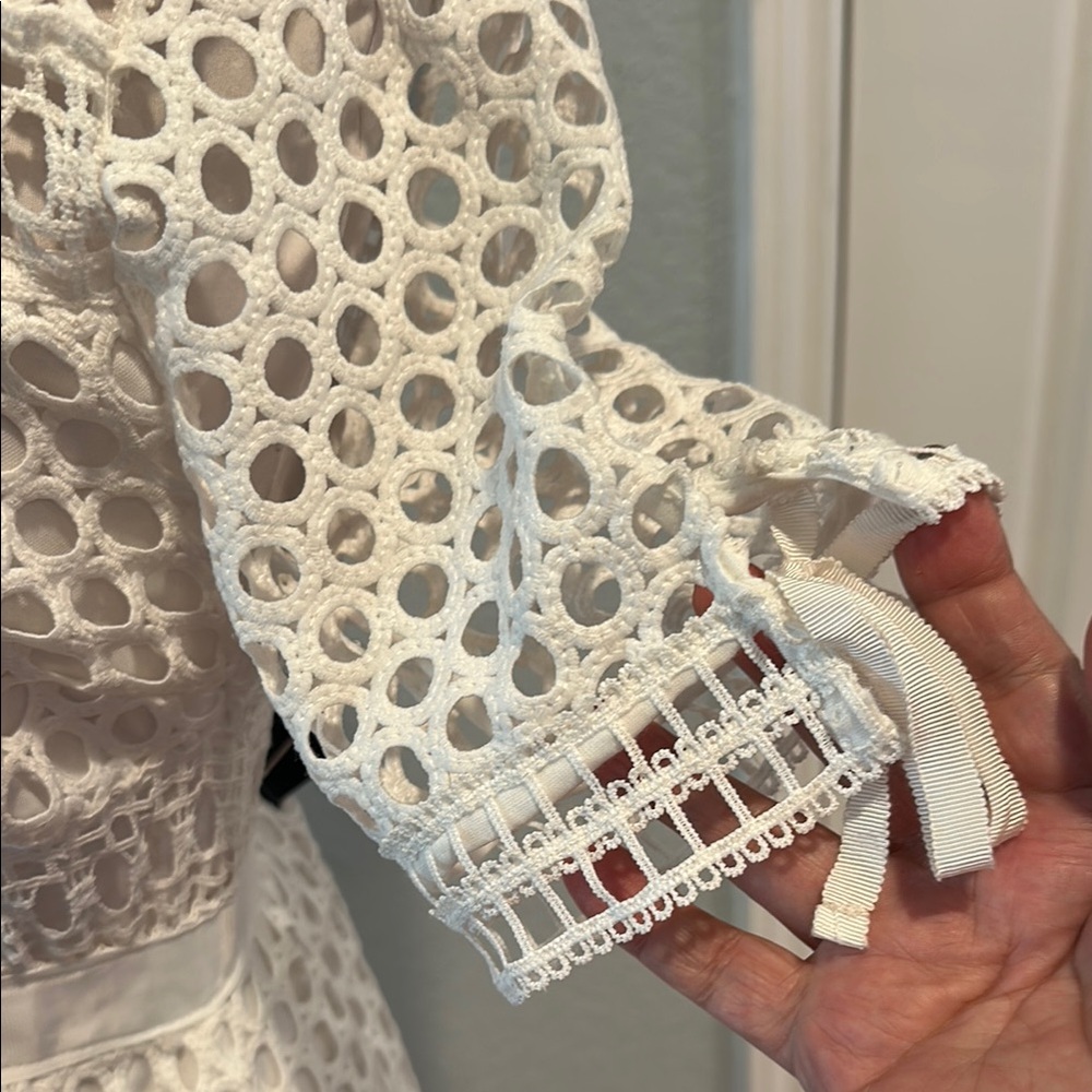 Simply Couture Sz Large (Juniors) White A-Line Lace Midi Dress • NWT! - Picture 5 of 12